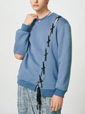 Mens Lace Up Design Long Sleeve Sweatshirt SKUJ89234
