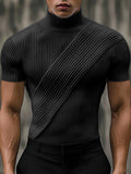 Mens Solid Color Textured Short Sleeve T-Shirt SKUL04390